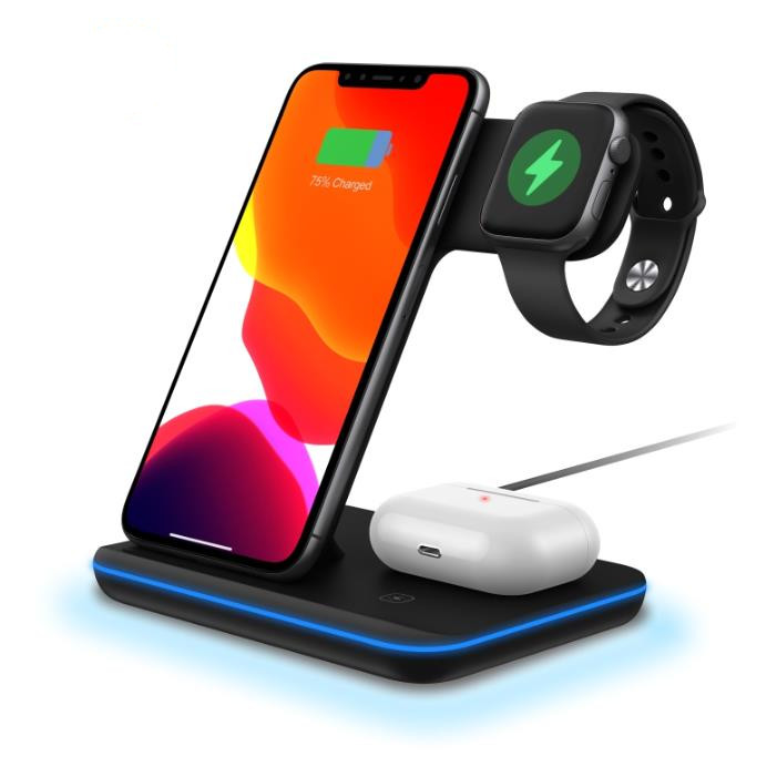 3 in 1 Wireless Charger 15W Table Charger for Mobile Phone for Apple Watch for Air Pods